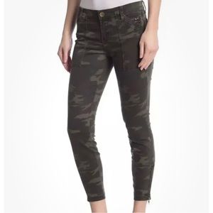 KUT From The Kloth Green Brown Camo Crop Skinny Jeans 6P